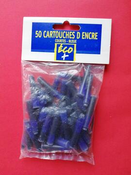 50 petites cartouches d'encre bleue