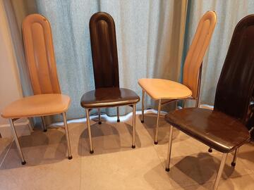 chaises modernes métal cuir