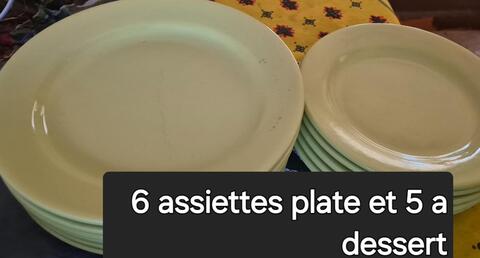 lot d assiette 6 plate et 5 à dessert