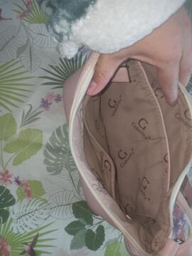 donne sac a mains rose beige