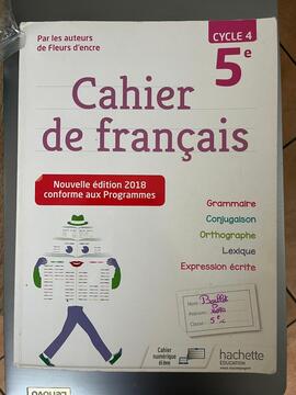 CAHIER DE FRANCAIS 5EME CYCLE4