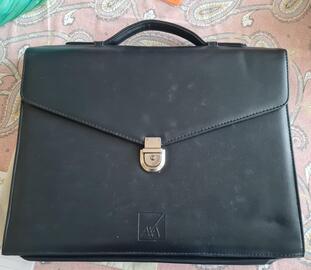 attaché case cuir bleu marine