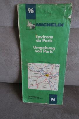 Ancienne carte routière Michelin N°96 ENVIRONS de PARIS 1977