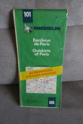 Ancienne carte routière Michelin N° 101 BANLIEUE de PARIS 1977