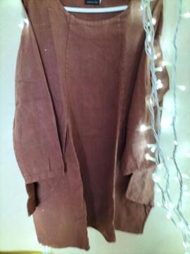 robe lin coton XL marron ample