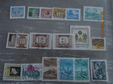 18 timbres oblitérés de Hongrie