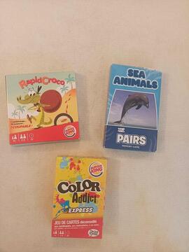 Lot de trois jeux de cartes pour enfant