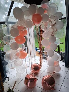 arche de ballons blanc rose