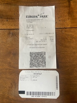 le billet d’entrée pour une personne à Europa Park valable jusqu’au 31 décembre 2024