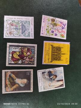 lot unique timbres 6 tableaux...