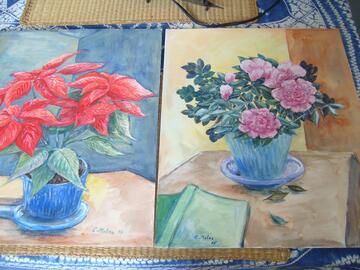 2 aquarelles sur canson