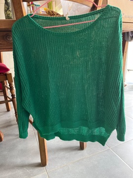 pull vert maille