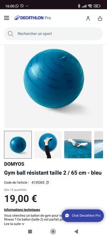 Gym ball Decathlon taille 2