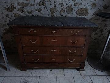 Commode bois avec dessus marbre