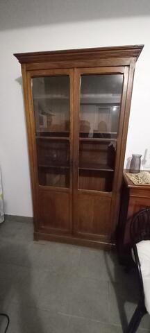 vitrine en bois , vitre à reparer d époque