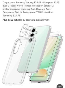 Coque et protéction écran pour Samsung Galaxy S24 FE neuve