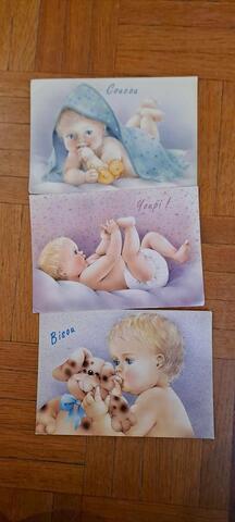 3 cartes postales dessin bébé