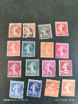 lot timbres France semeuses