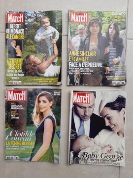 Lot de 4 magazines Paris-Match anciens