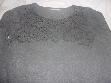 Pull gris femme avec broderie "Armand Thiery" - 46 -