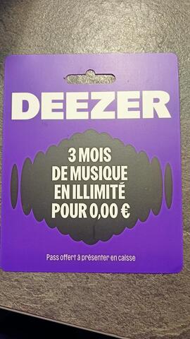 3 mois d'abonnement Deezer