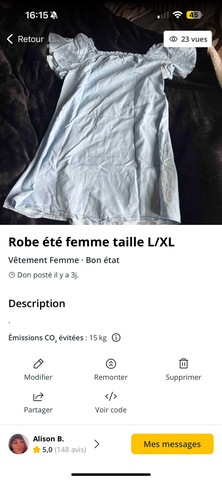 robe été taille L/XL