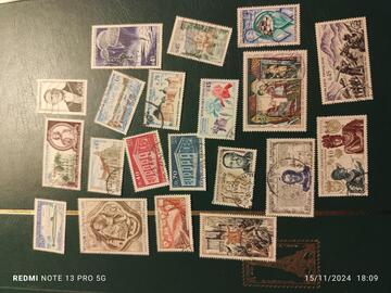 lot timbres France 1969..