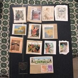 donne timbres collection francais grand format