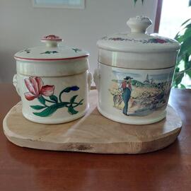 Petits pots en faience de Sarreguemines