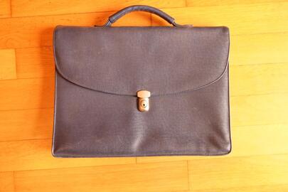 Cartable simili cuir bleu foncé