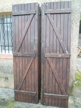 volets en bois pour porte-fenêtres 212 x 56 cm