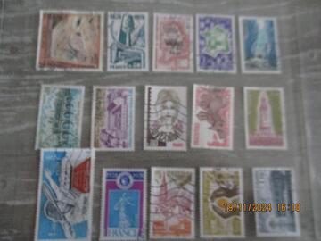 15 timbres oblitérés France 1978