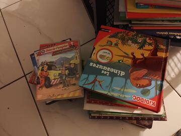 lot de livres et DVD enfants