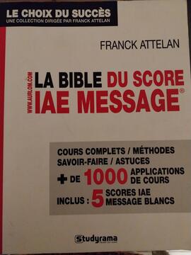 livres Score IAE message