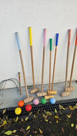 jeu de croquet en bois