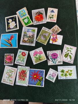 20 timbres flores divers..23/11