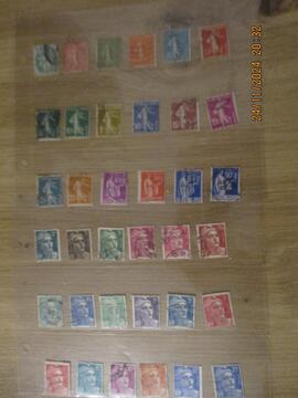 36 timbres oblitérés France semeuse/marianne