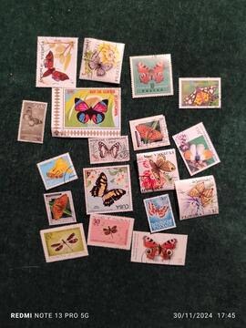 lot unique timbres papillons''