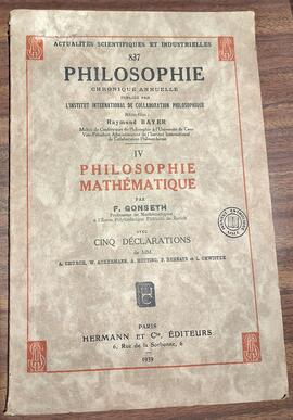 _Philosophie mathématique_ (1939) par F. Gonseth