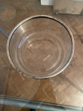 saladier verre et métal argenté