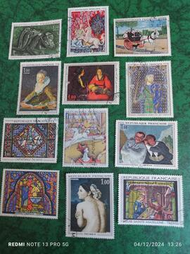 12 timbres tableaux à. 1.00 frs