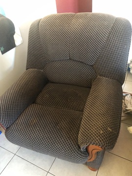 fauteuil velours et bois