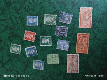 lot timbres France Pasteur,sage,merson