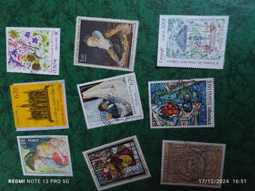 lot timbres France,,tableau