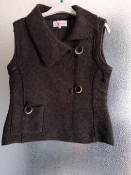 Gilet marron sans manches A. Thiery