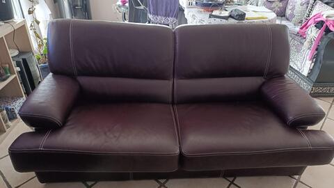 donnons fauteuil cuir 3 places