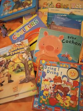 lot de livres puzzles bois