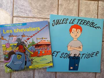 2 livres enfants "Jules le Terrible - les chevaliers"