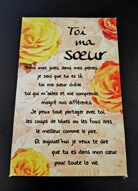 Petit tableau "Toi ma soeur" décoratif