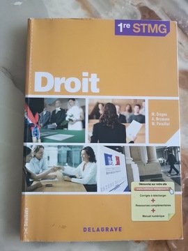 livre du professeur droit 1ère stmg neuf